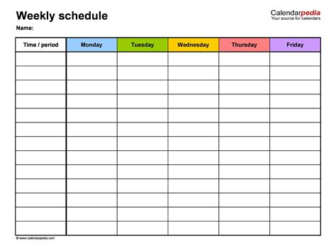 Schedule template